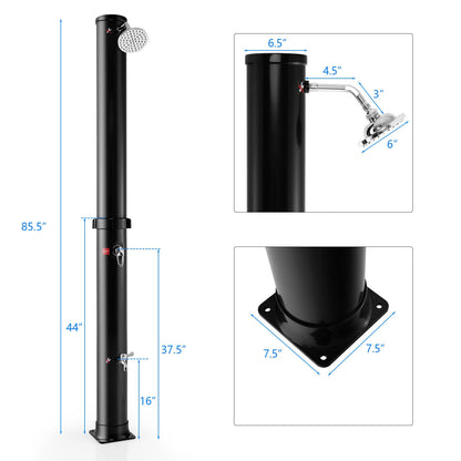 7.2 Ft Solar Outdoor Shower, Free Rotating Head, Black Portable Toilets & Showers at Gallery Canada