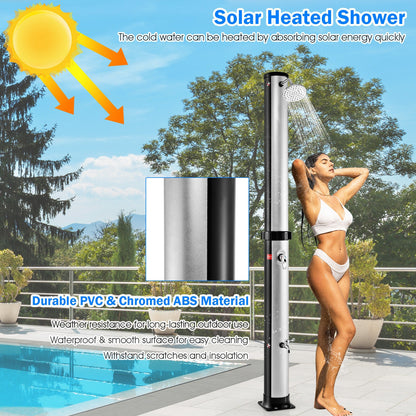 7.2 Feet Solar-Heated Outdoor Shower, Free-Rotating Head, Silver Portable Toilets & Showers at Gallery Canada
