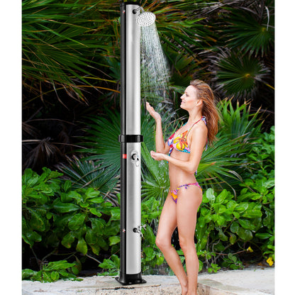 7.2 Feet Solar-Heated Outdoor Shower, Free-Rotating Head, Silver Portable Toilets & Showers at Gallery Canada