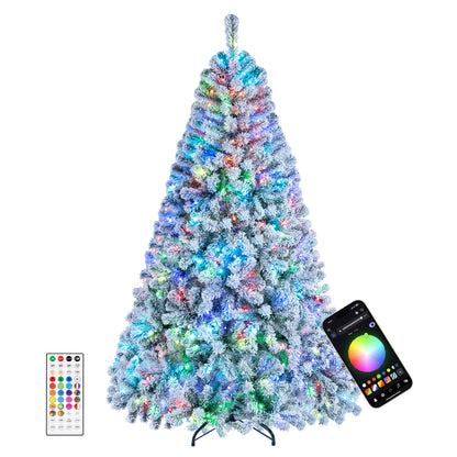 Arbre de Noël intelligent à crayon de 6 pieds avec synchronisation musicale, lumières RVB