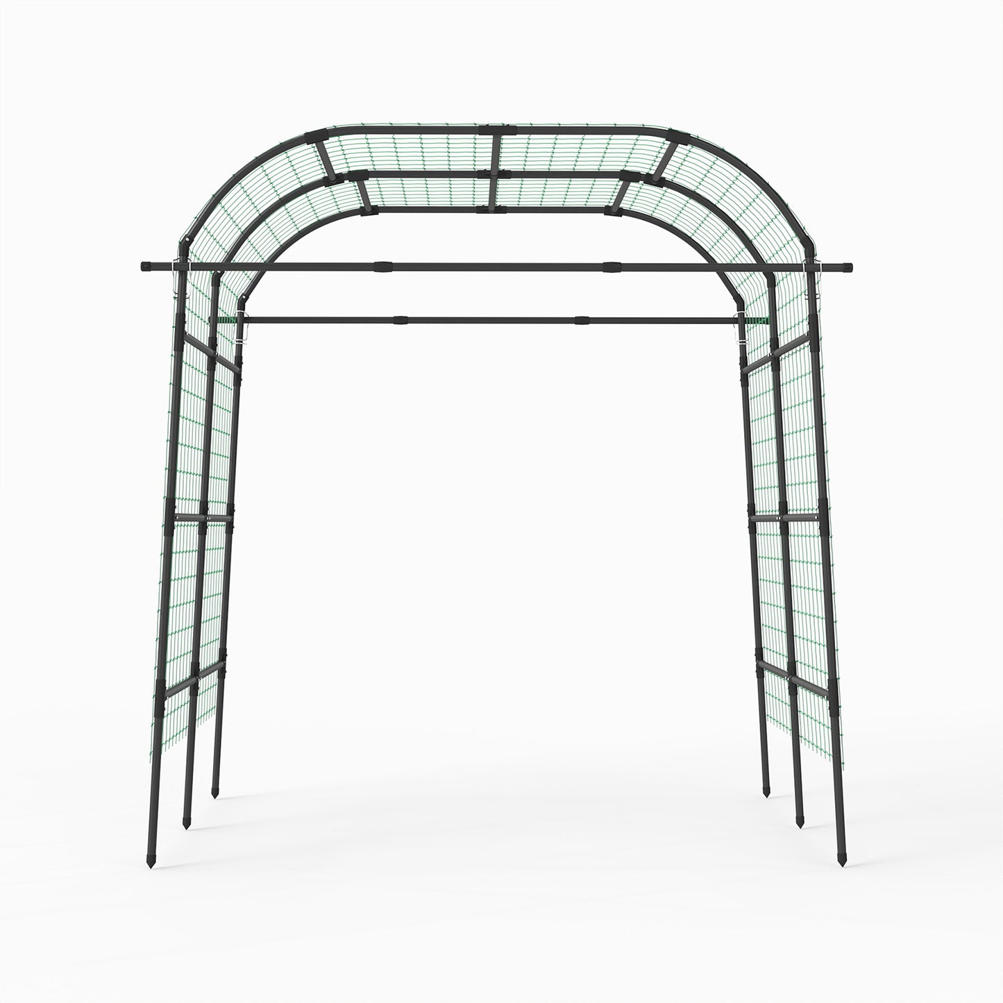 7.5 FT Metal Garden Arch Trellis For Climbing Plants, Black