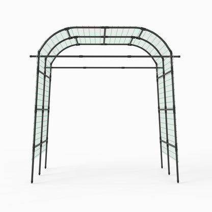 7.5 FT Metal Garden Arch Trellis For Climbing Plants, Black