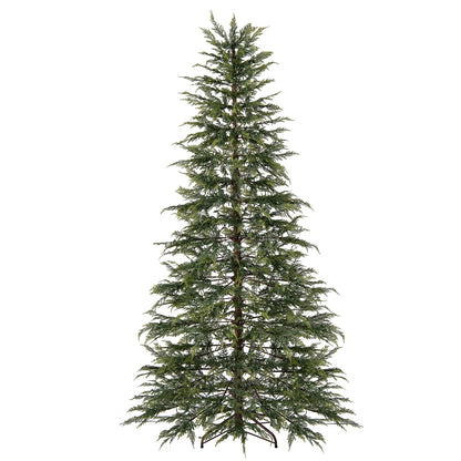 7.5 Feet Artificial Christmas Tree with Branch Tips and Colorful LED Lights, Green Christmas Tree at Gallery Canada