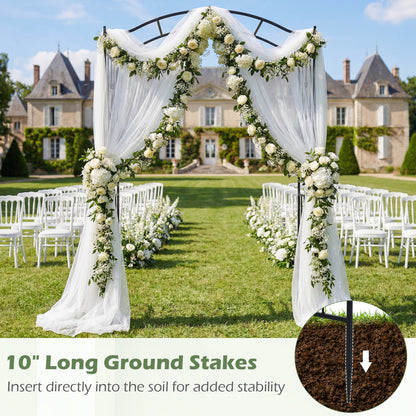 7.5 Ft Garden Arbor, Metal Arch Trellis with Curved Roof Outdoor Decor at Gallery Canada