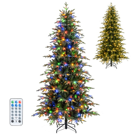7.5 Feet Pre-Lit Artificial Christmas Tree Hinged Xmas Tree with LED Lights Christmas Tree Options at Gallery Canada