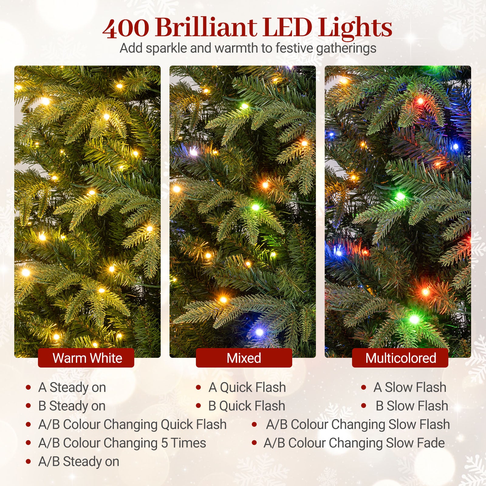 7.5 Feet Pre-Lit Artificial Christmas Tree Hinged Xmas Tree with LED Lights Christmas Tree at Gallery Canada