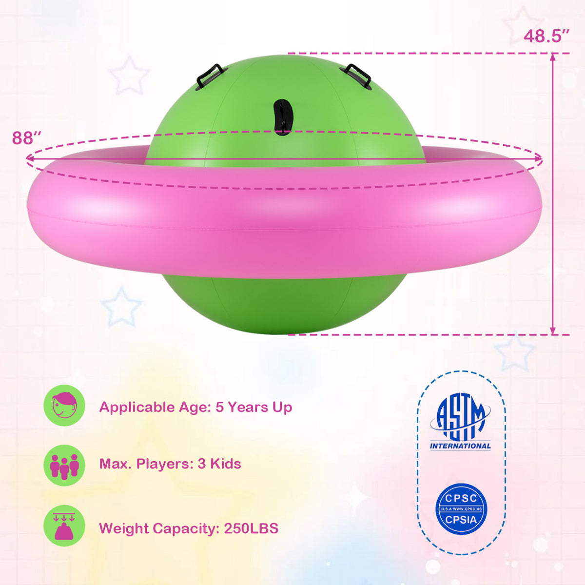7.5 Foot Giant Inflatable Dome Rocker Bouncer, Pink Toy Sports at Gallery Canada