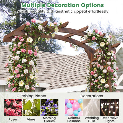 7.5 Ft Wooden Garden Arch, Rustic Trellis For Climbing Plants, Brown Outdoor Decor at Gallery Canada