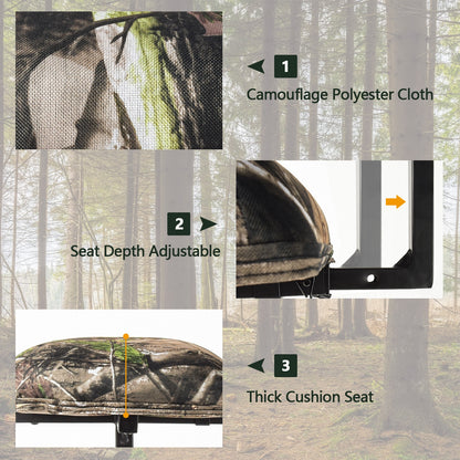 Swivel Hunting Chair Tripod Blind Stool with Detachable Backrest , Multicolor Camping Furniture at Gallery Canada