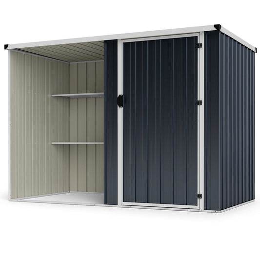 Outdoor Metal Storage Shed, 7.6 x 4 Ft, Lockable Door, Gray Sheds & Outdoor Storage Gray at Gallery Canada