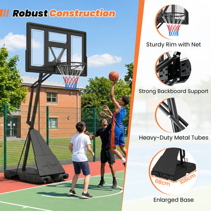 7.7-10 FT Tool-Free Height Adjustable Basketball System Sport Equipments at Gallery Canada