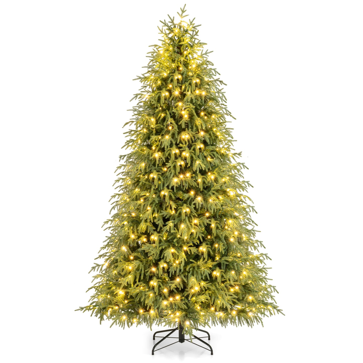 7.5 Feet Pre-Lit Artificial Christmas Tree, Hinged Faux Xmas Tree Christmas Tree Green at Gallery Canada