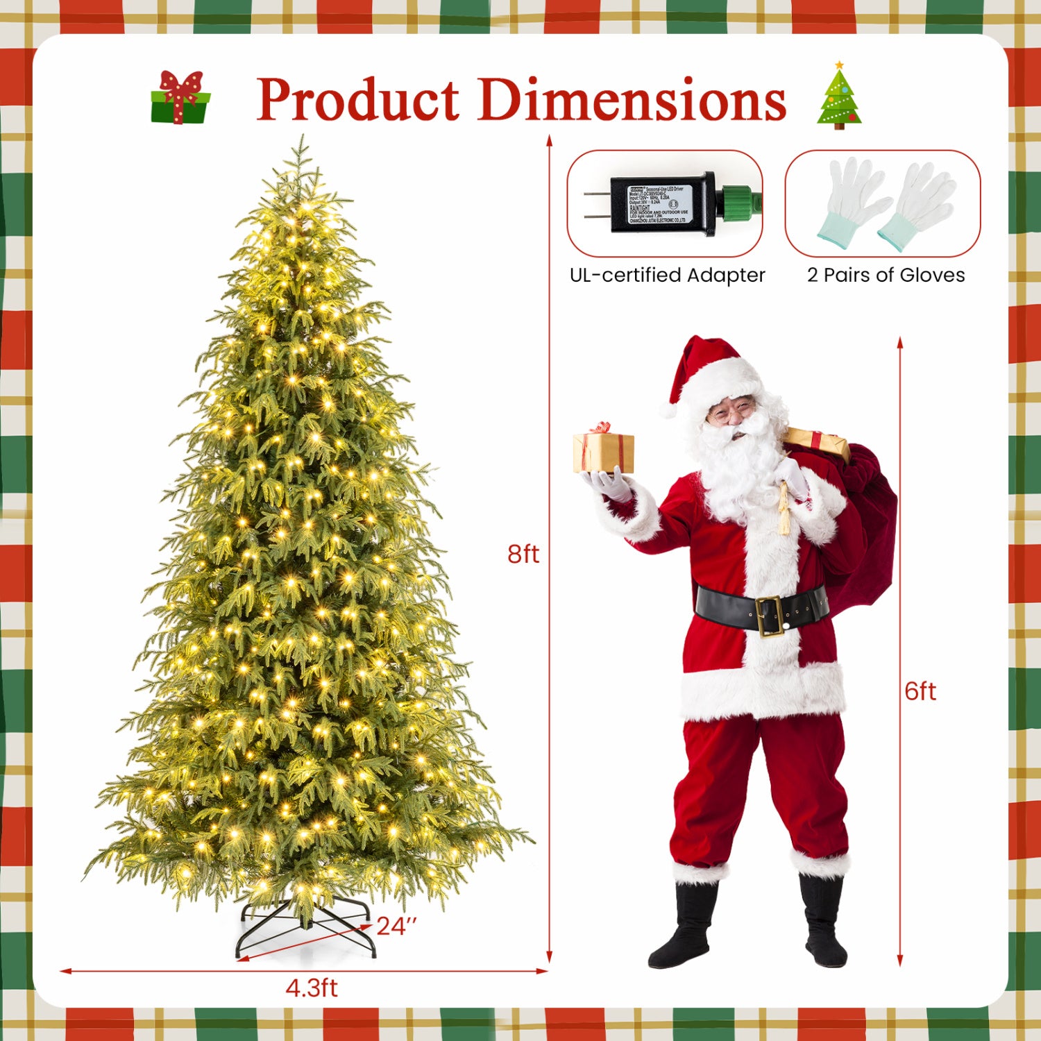 Pre-Lit Artificial Christmas Tree, Hinged, 8 Feet, Faux Christmas Tree at Gallery Canada