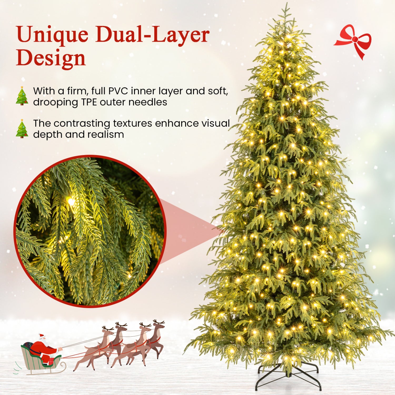Pre-Lit Artificial Christmas Tree, Hinged, 8 Feet, Faux Christmas Tree at Gallery Canada