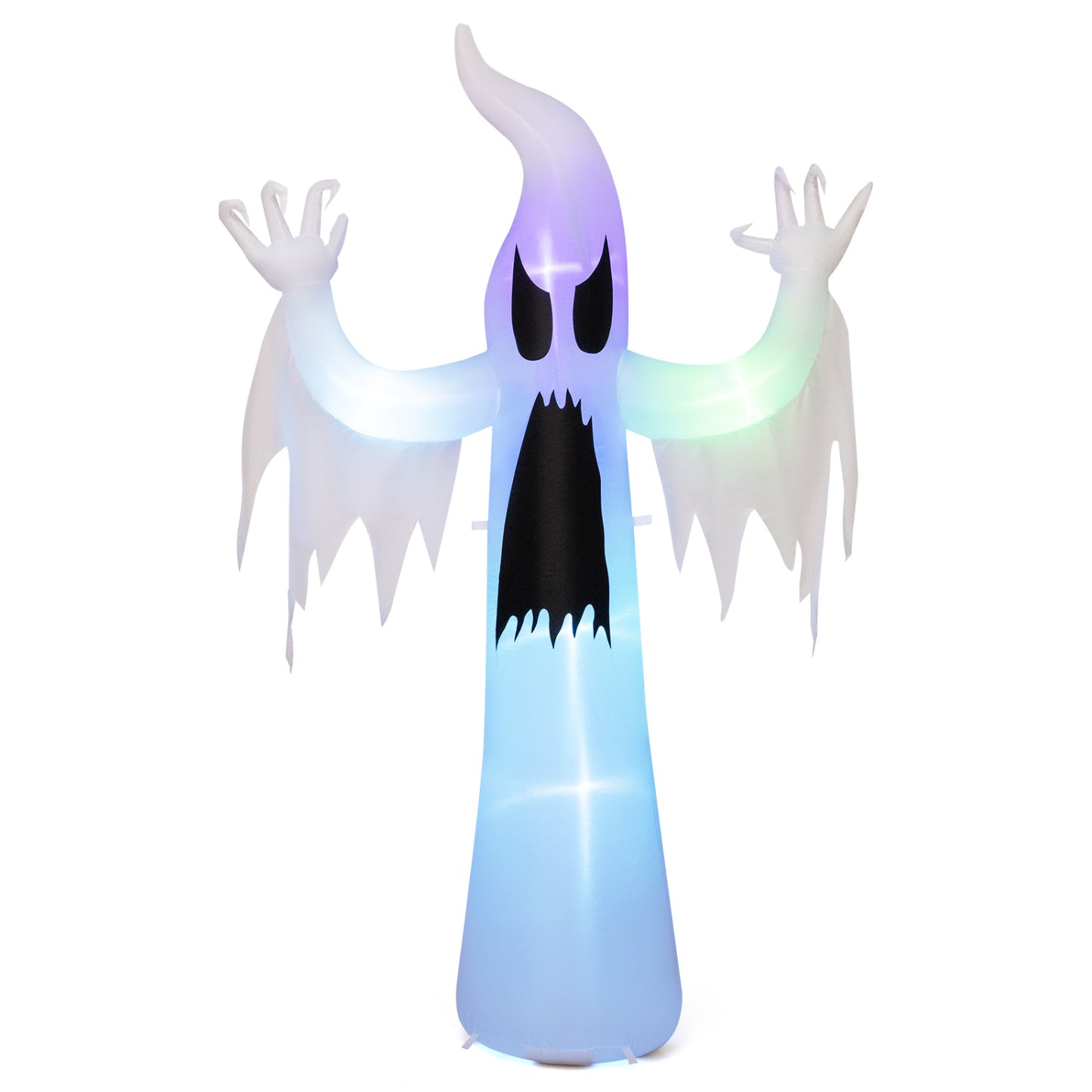 7.7 FT Halloween Inflatable Ghost, RGB LED Lights Decoration