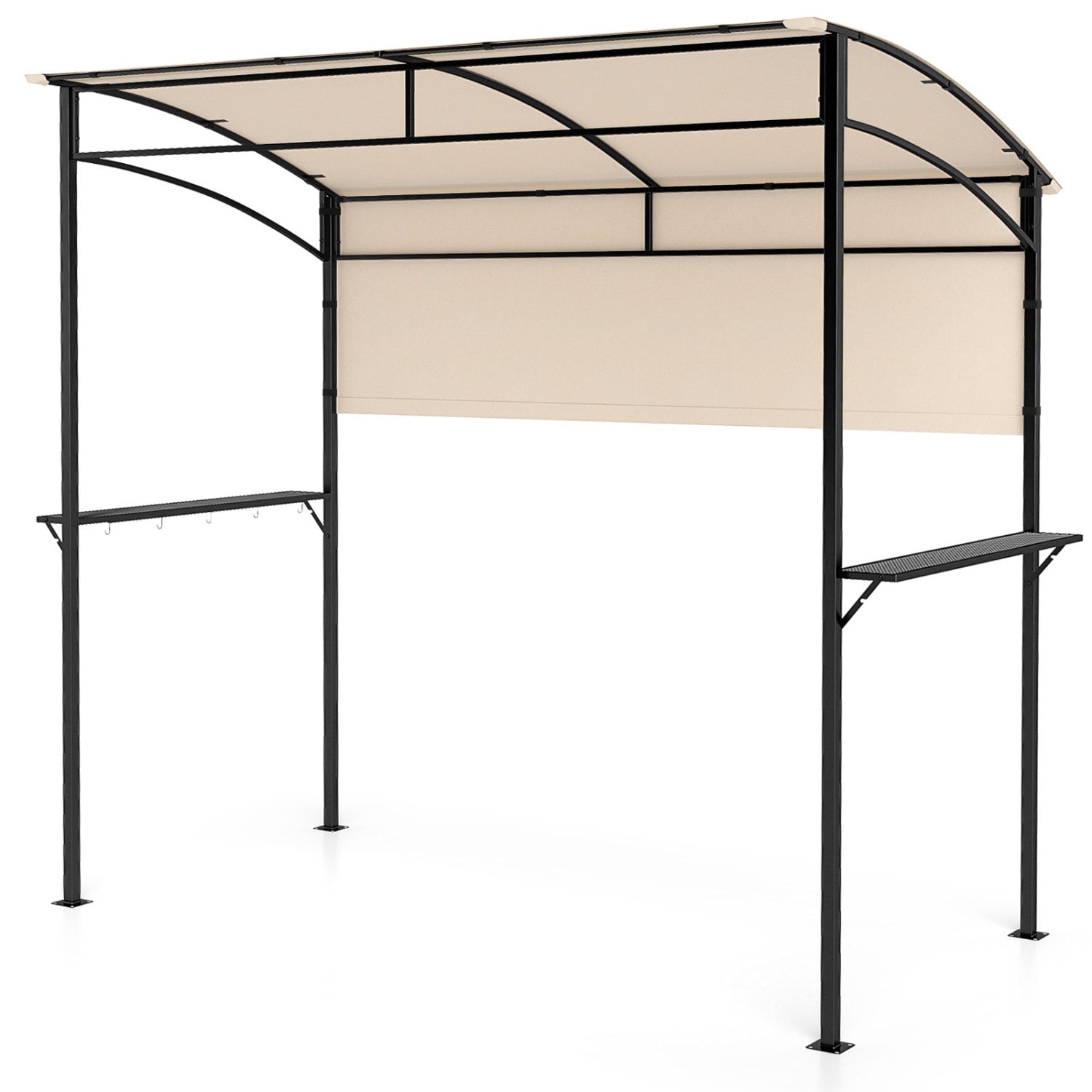 7.8 x 4.4 FT Outdoor BBQ Canopy with Shelves, Beige Canopies at Gallery Canada
