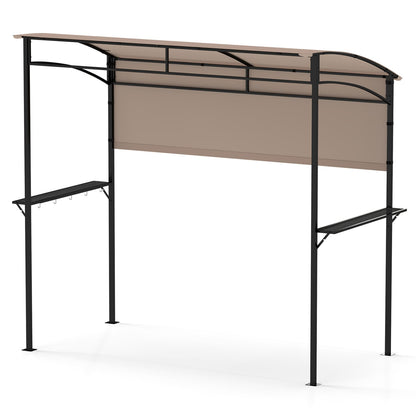 7.8 x 4.4 FT Outdoor BBQ Canopy With Shelves & Bottle Openers, Brown Canopies at Gallery Canada