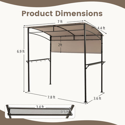7.8 x 4.4 FT Outdoor BBQ Canopy With Shelves & Bottle Openers, Brown Canopies at Gallery Canada