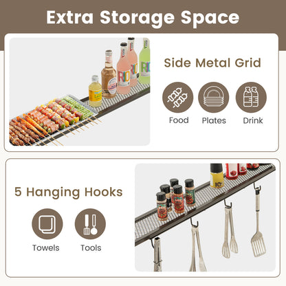 7.8 x 4.4 FT Outdoor BBQ Canopy With Shelves & Bottle Openers, Brown Canopies at Gallery Canada