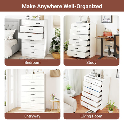 7-Drawer Tall Dresser, Metal Handles, Anti-Tipping Kits, White Dressers & Chests at Gallery Canada