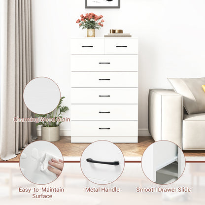 7-Drawer Tall Dresser, Metal Handles, Anti-Tipping Kits, White Dressers & Chests at Gallery Canada