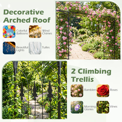 Garden Arch Arbor 7 FT, Flat Top for Climbing Plants Outdoor Decor at Gallery Canada