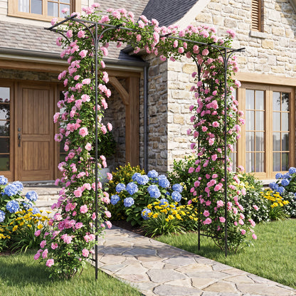 Garden Arch Arbor 7 FT, Flat Top for Climbing Plants Outdoor Decor at Gallery Canada