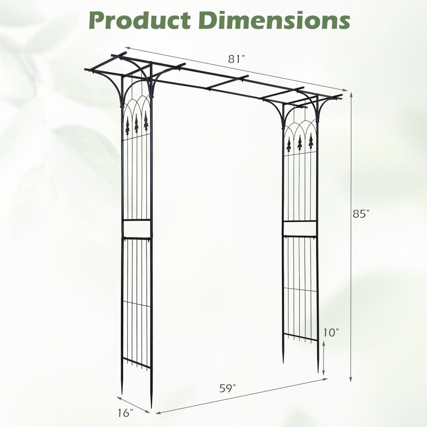 Garden Arch Arbor 7 FT, Flat Top for Climbing Plants Outdoor Decor at Gallery Canada