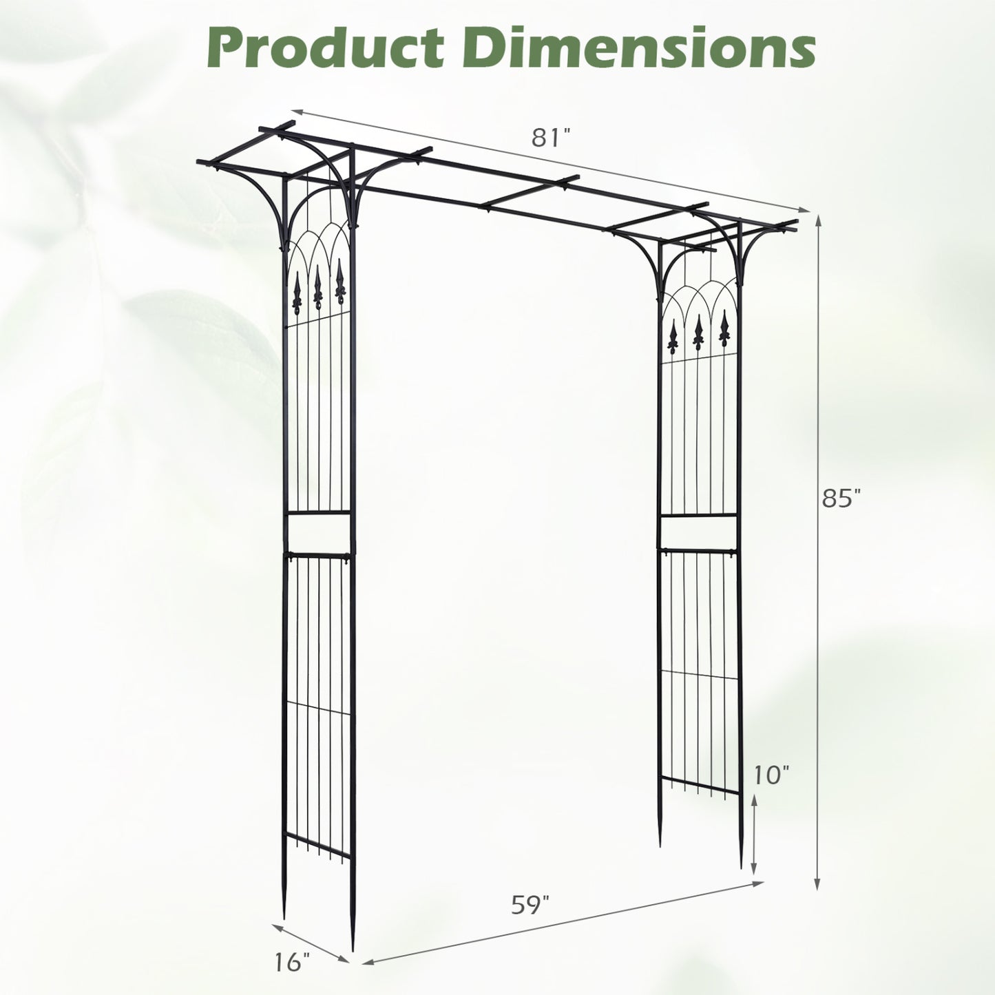 Garden Arch Arbor 7 FT, Flat Top for Climbing Plants Outdoor Decor at Gallery Canada