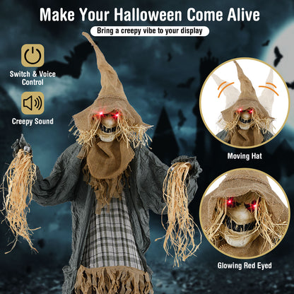 7 FT Animated Scary Scarecrow With Light-Up Eyes, Halloween Decoration Halloween at Gallery Canada