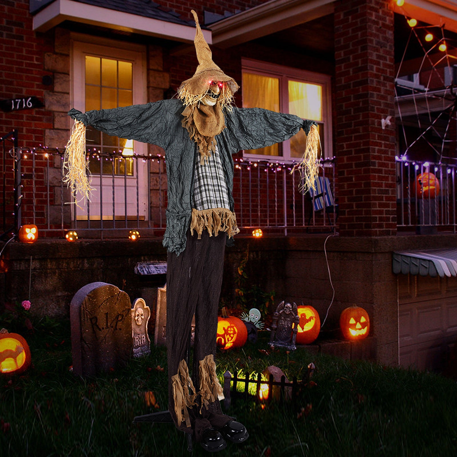7 FT Animated Scary Scarecrow With Light-Up Eyes, Halloween Decoration Halloween at Gallery Canada