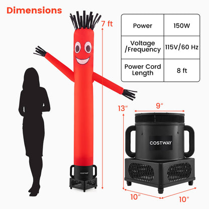 7 FT Inflatable Tube Man with Blower, Black
