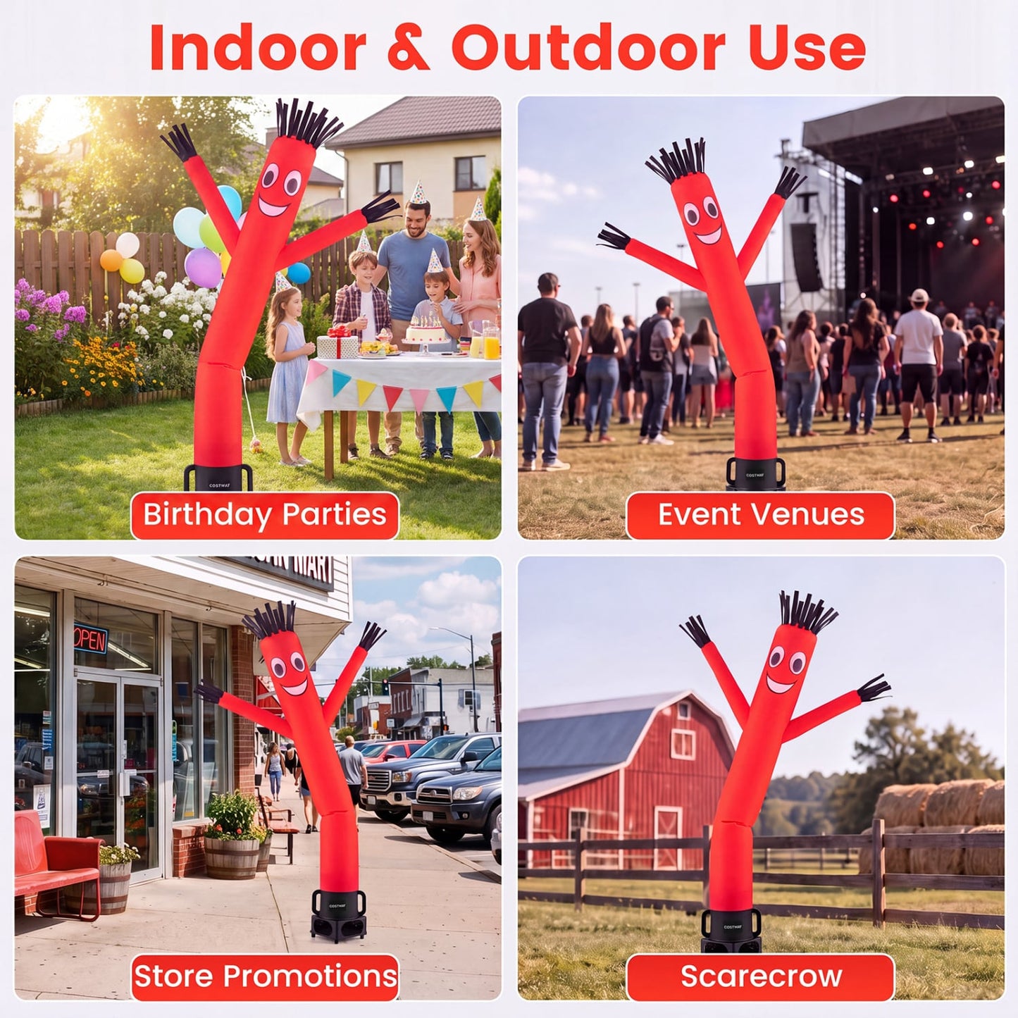 7 FT Inflatable Tube Man with Blower, Black