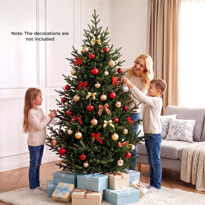 Sapin de Noël artificiel pré-éclairé de 7 pieds, 340 lumières LED blanc chaud, vert