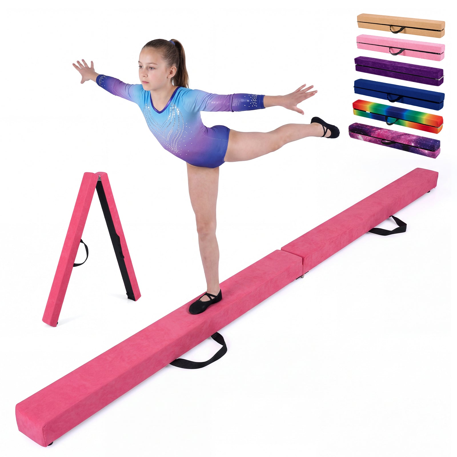 7 Feet Folding Portable Balance Beam, Rose Red Yoga & Gym Mats at Gallery Canada