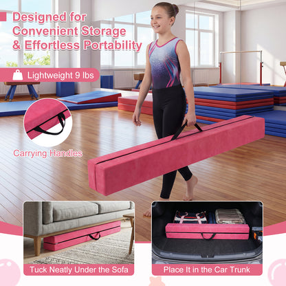 7 Feet Folding Portable Balance Beam, Rose Red Yoga & Gym Mats at Gallery Canada