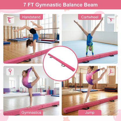 7 Feet Folding Portable Balance Beam, Rose Red Yoga & Gym Mats at Gallery Canada
