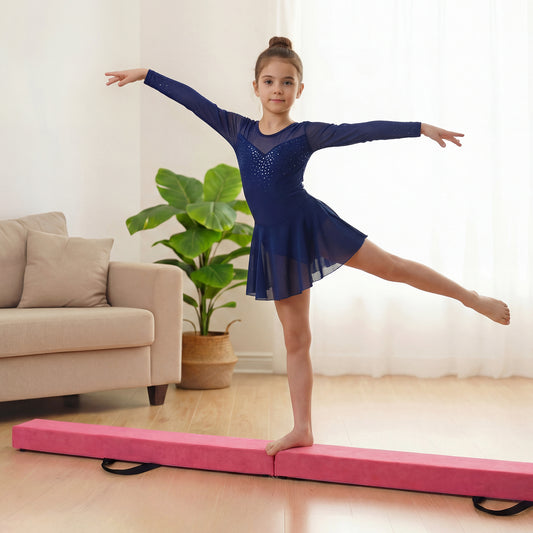 7 Feet Folding Portable Balance Beam, Rose Red Yoga & Gym Mats Rose Red at Gallery Canada