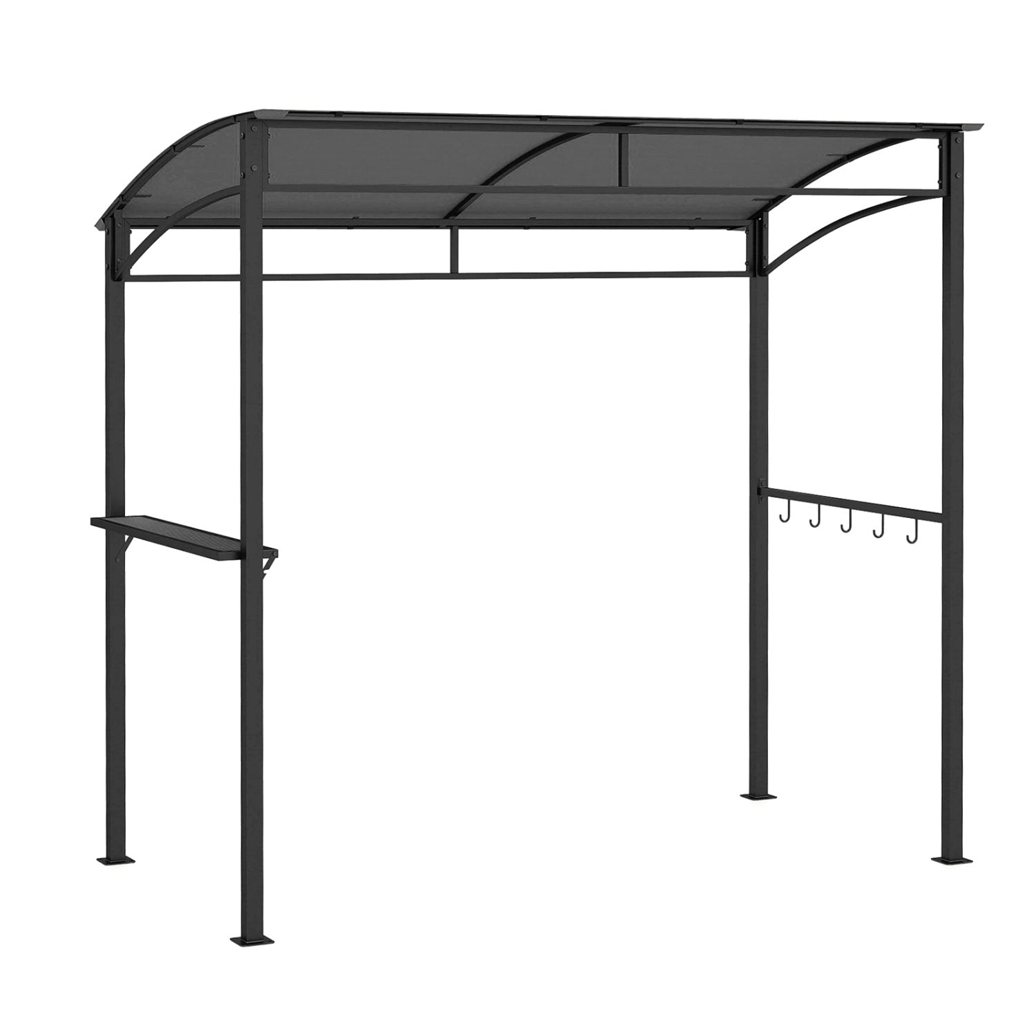 7 Ft Grill Gazebo, with Serving Shelf & Hooks, Gray Gazebos at Gallery Canada
