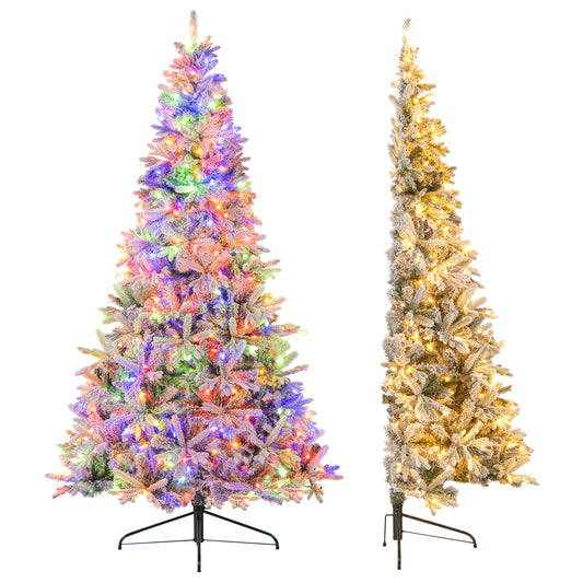 7 Feet Half Artificial Christmas Tree, 852 PE PVC Tips, 9 Modes, Green Christmas Tree Green at Gallery Canada