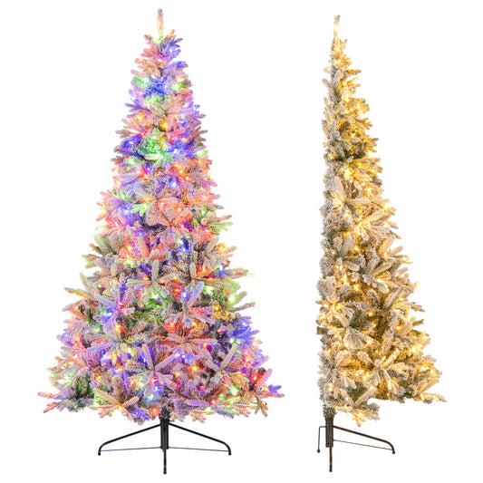 7 Feet Half Artificial Christmas Tree with 852 PE & PVC Branch Tips and 9 Modes-M, Green Christmas Tree Options at Gallery Canada
