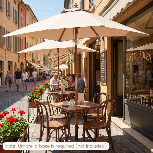7 Ft Outdoor Rectangular Patio Umbrella, 3 Heights, Beige