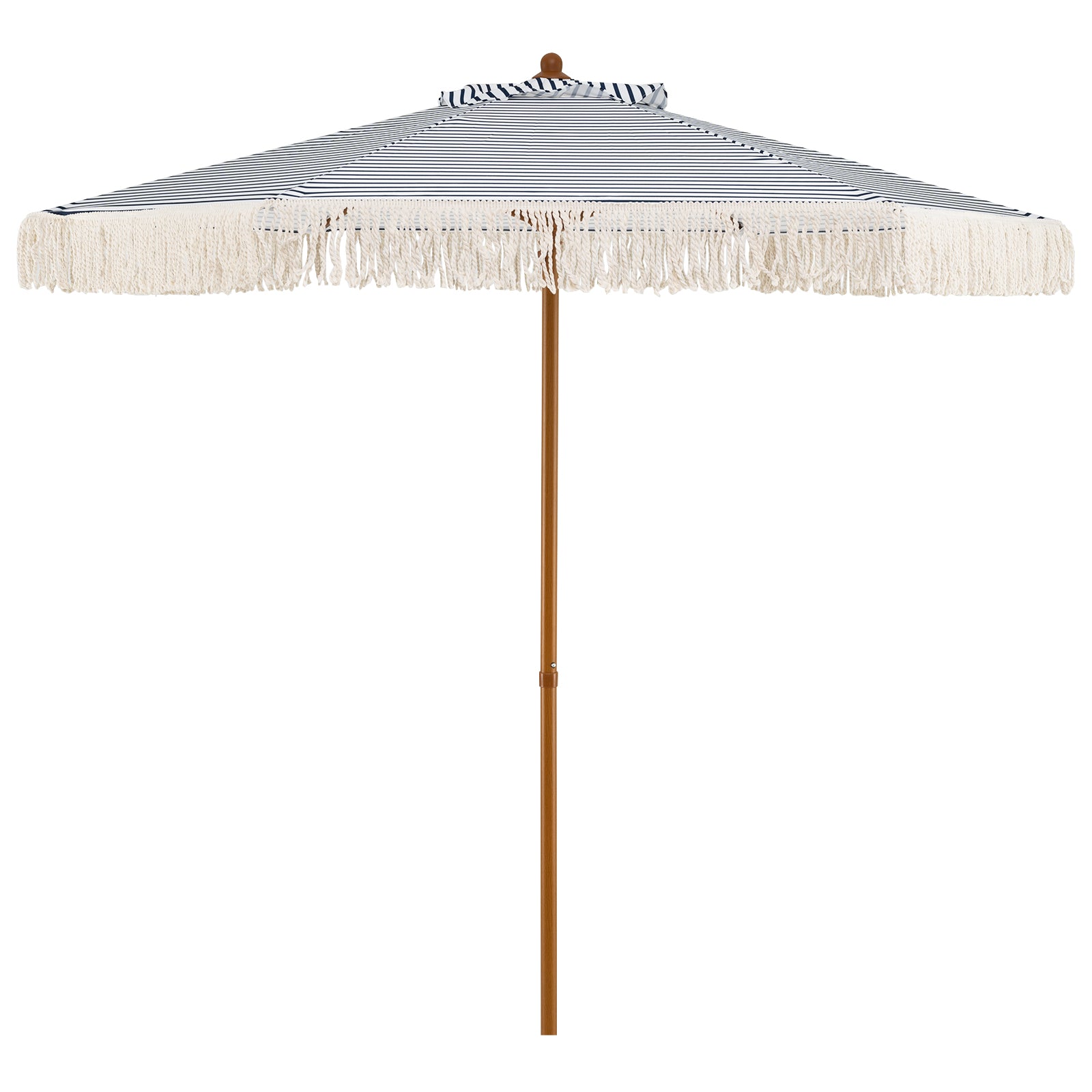 7 Feet Patio Umbrella, Sun-Protective Beach Umbrella With Fringe Tassel, Blue Outdoor Umbrellas Blue at Gallery Canada