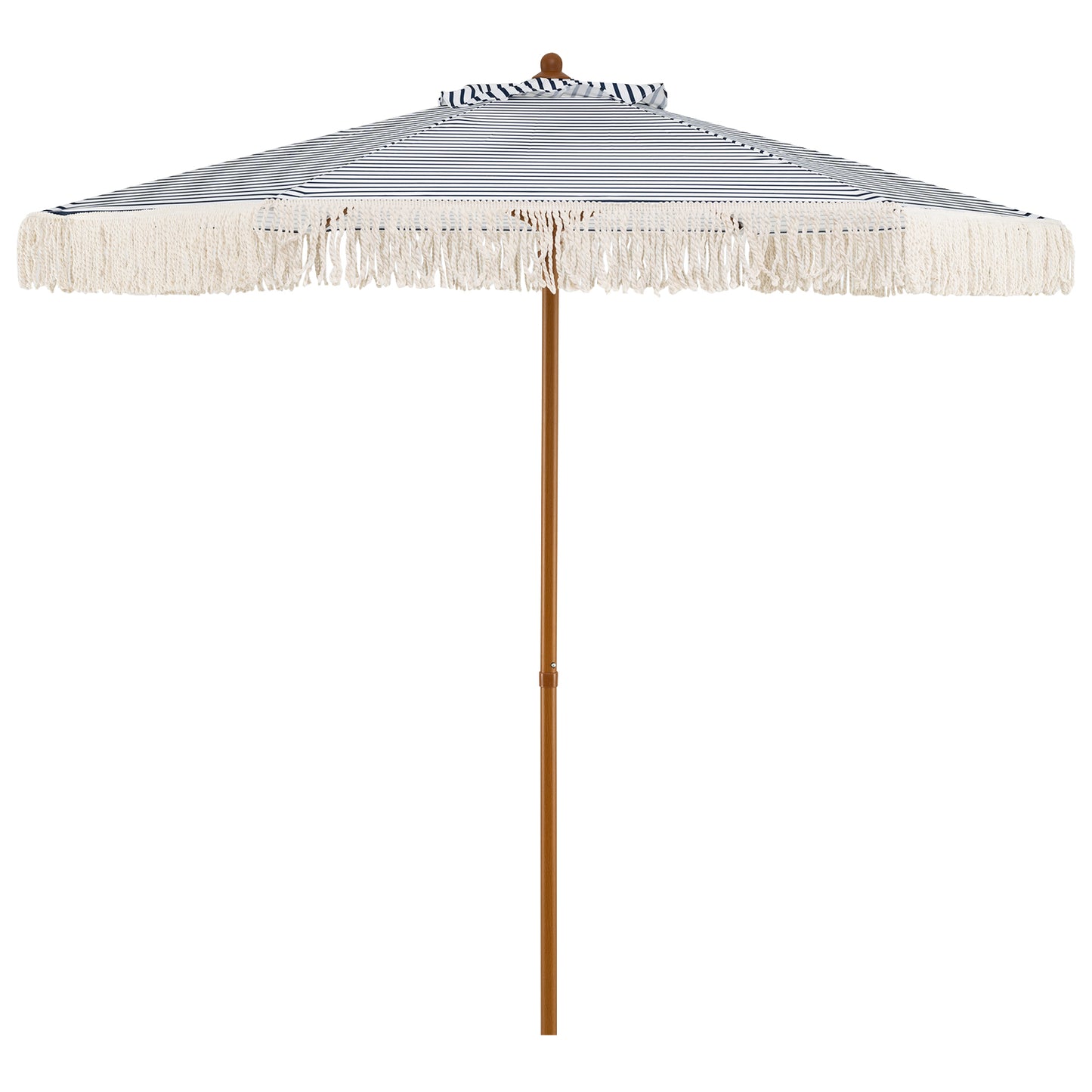 7 Feet Patio Umbrella, Sun-Protective Beach Umbrella With Fringe Tassel, Blue Outdoor Umbrellas Blue at Gallery Canada