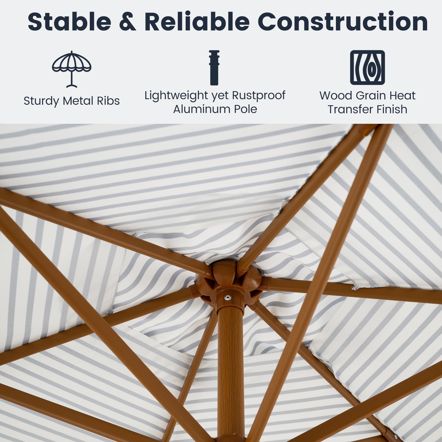 7 Feet Patio Umbrella, Sun-Protective Beach Umbrella With Fringe Tassel, Blue