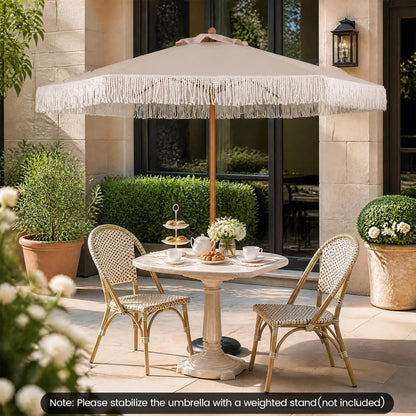 7 Feet Patio Umbrella, Sun-Protective Beach Umbrella, Beige