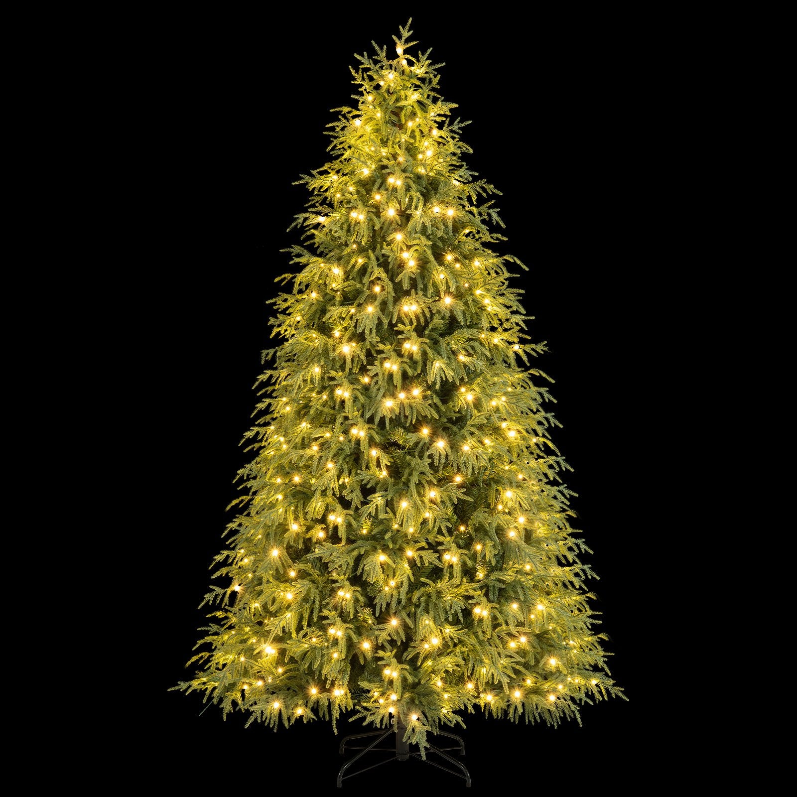 7 Feet Pre-Lit Artificial Christmas Tree Hinged Faux Xmas Tree with Soft Branch Tips Christmas Tree at Gallery Canada