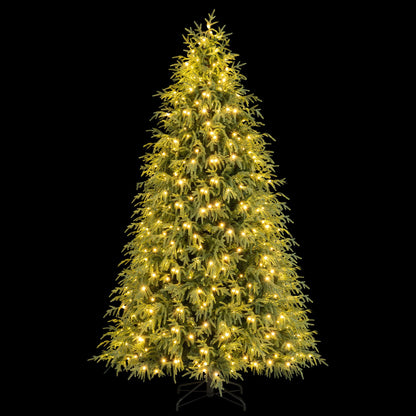 7 Feet Pre-Lit Artificial Christmas Tree Hinged Faux Xmas Tree with Soft Branch Tips Christmas Tree at Gallery Canada