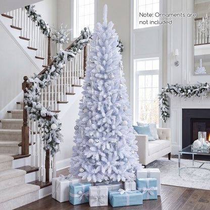 7 Feet Pre-Lit Pencil Christmas Tree, 300 LED Lights, 8 Flash Modes, White Christmas Tree at Gallery Canada