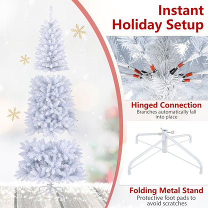 7 Feet Pre-Lit Pencil Christmas Tree, 300 LED Lights, 8 Flash Modes, White Christmas Tree at Gallery Canada
